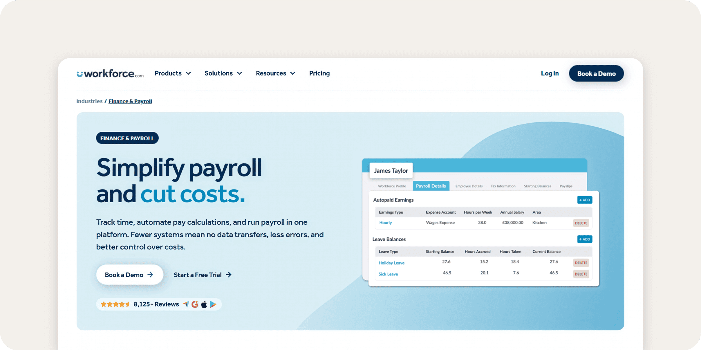 Workforce website homepage.